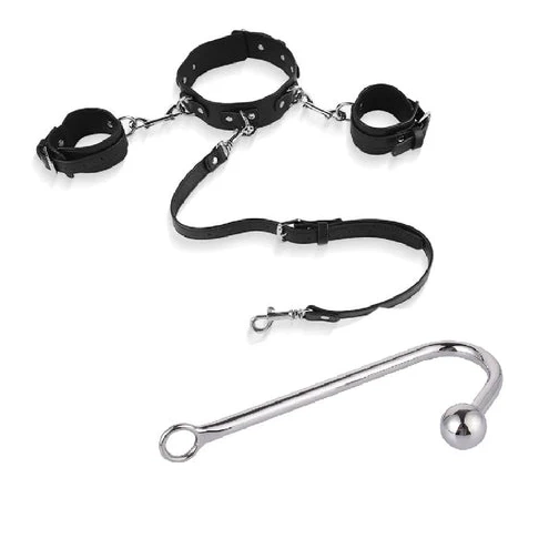 Anal Beaded and 5334 Collar Cuffs with Elegant Hook 0601